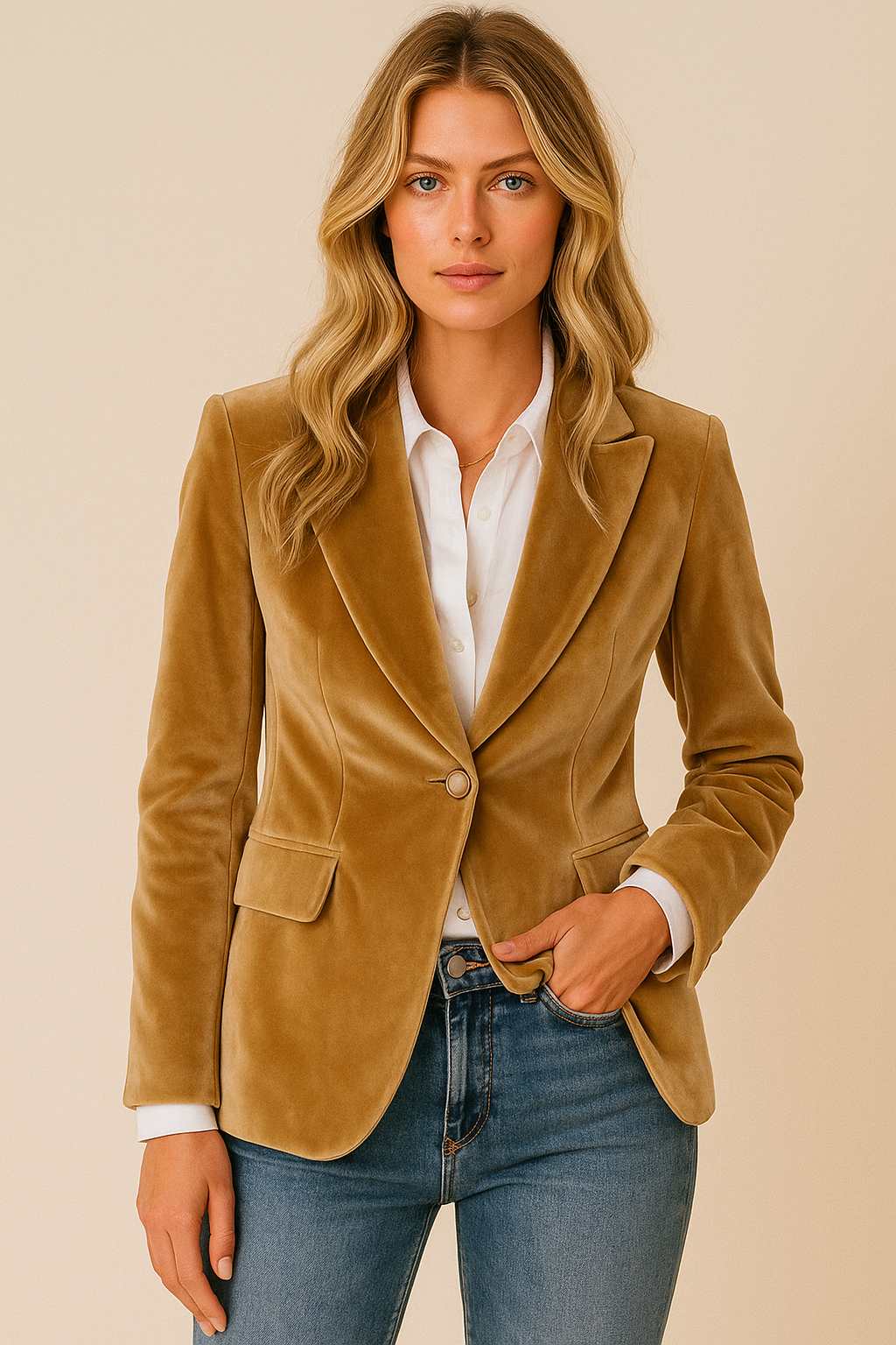 Seraphine | Women's Fitted Velvet Lapel Collar Blazer