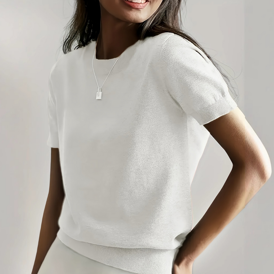 TALLY™ - Casual Short Sleeve Crew Neck Top