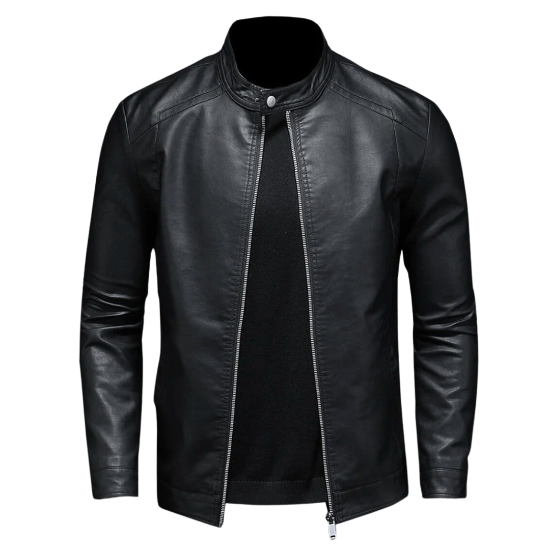 Noah | Mens Faux Leather Moto Jacket Slim Fit Zip Up
