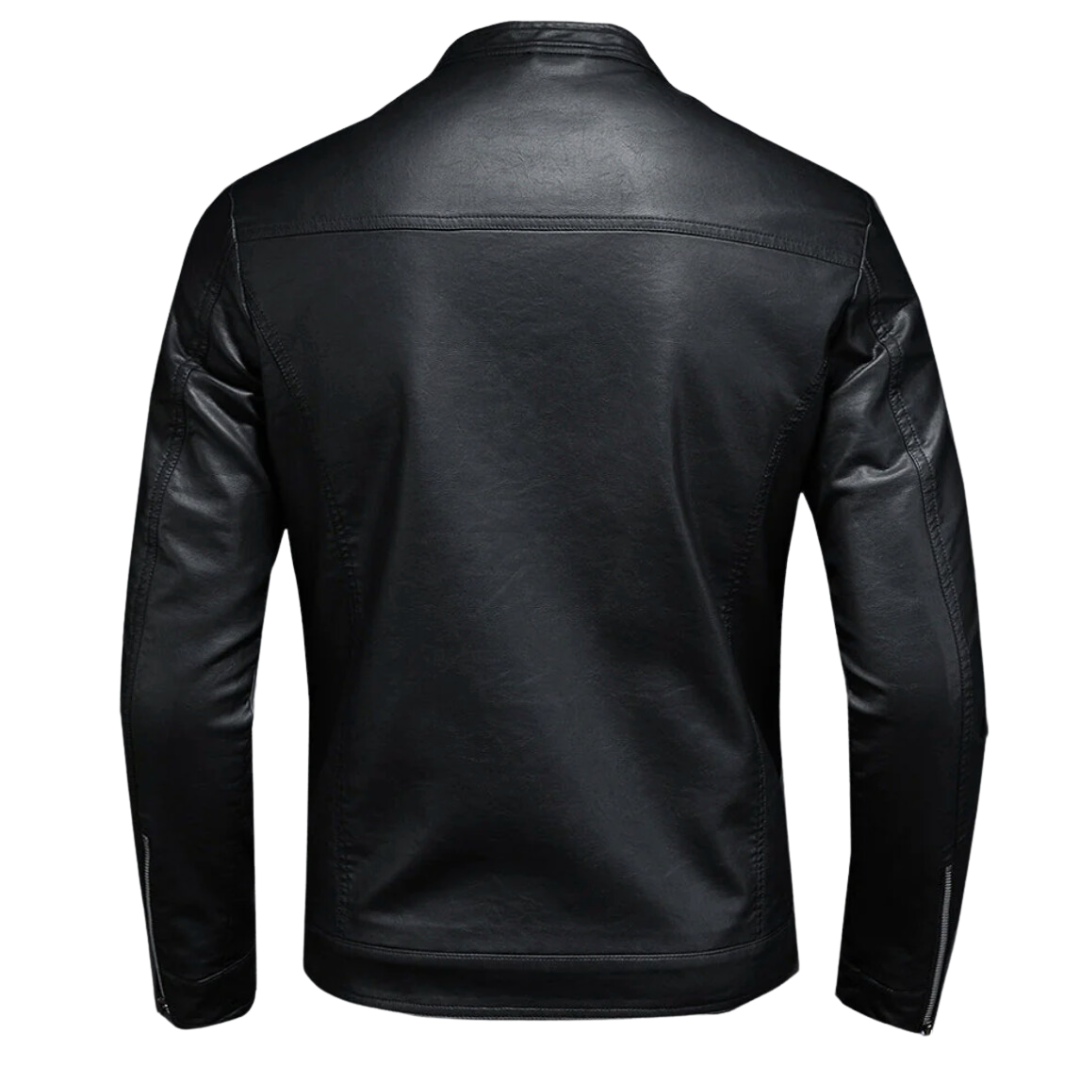 Noah | Mens Faux Leather Moto Jacket Slim Fit Zip Up