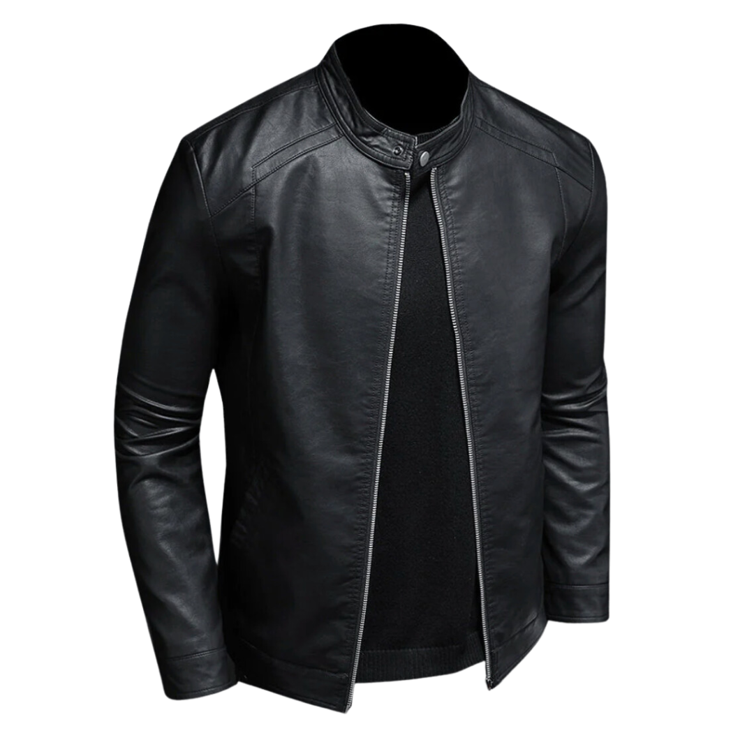 Noah | Mens Faux Leather Moto Jacket Slim Fit Zip Up