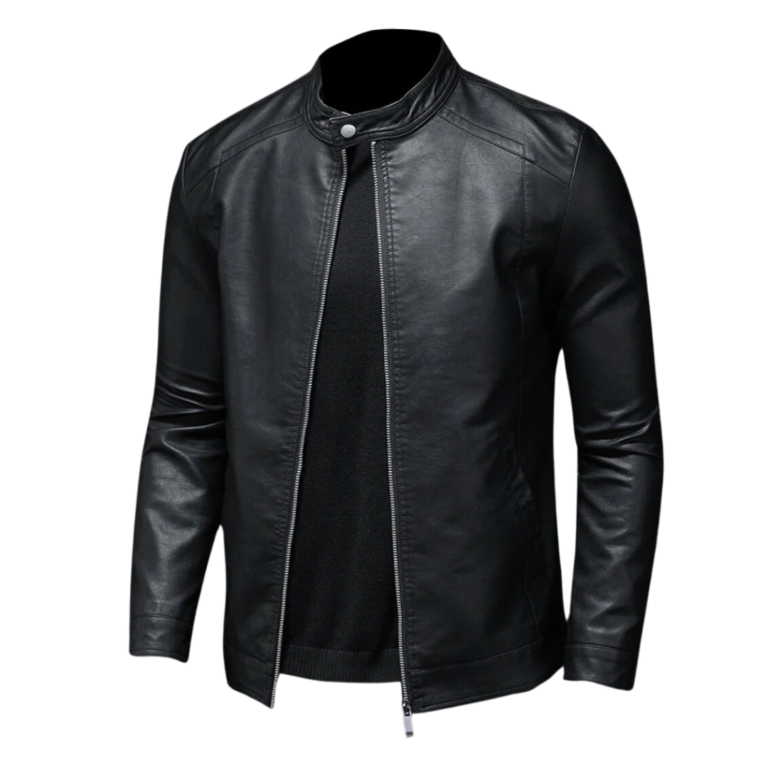 Noah | Mens Faux Leather Moto Jacket Slim Fit Zip Up