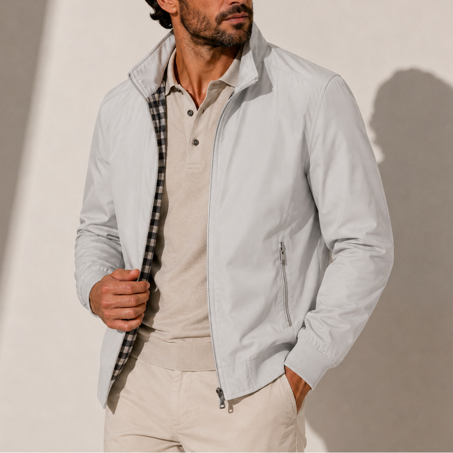 Noah | Men's Quilted Zip-Up Bomber Jacket Ribbed Trim
