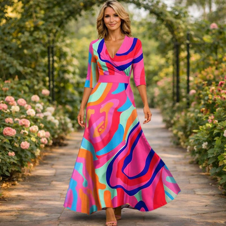 Lillian | Robe longue fluide portefeuille