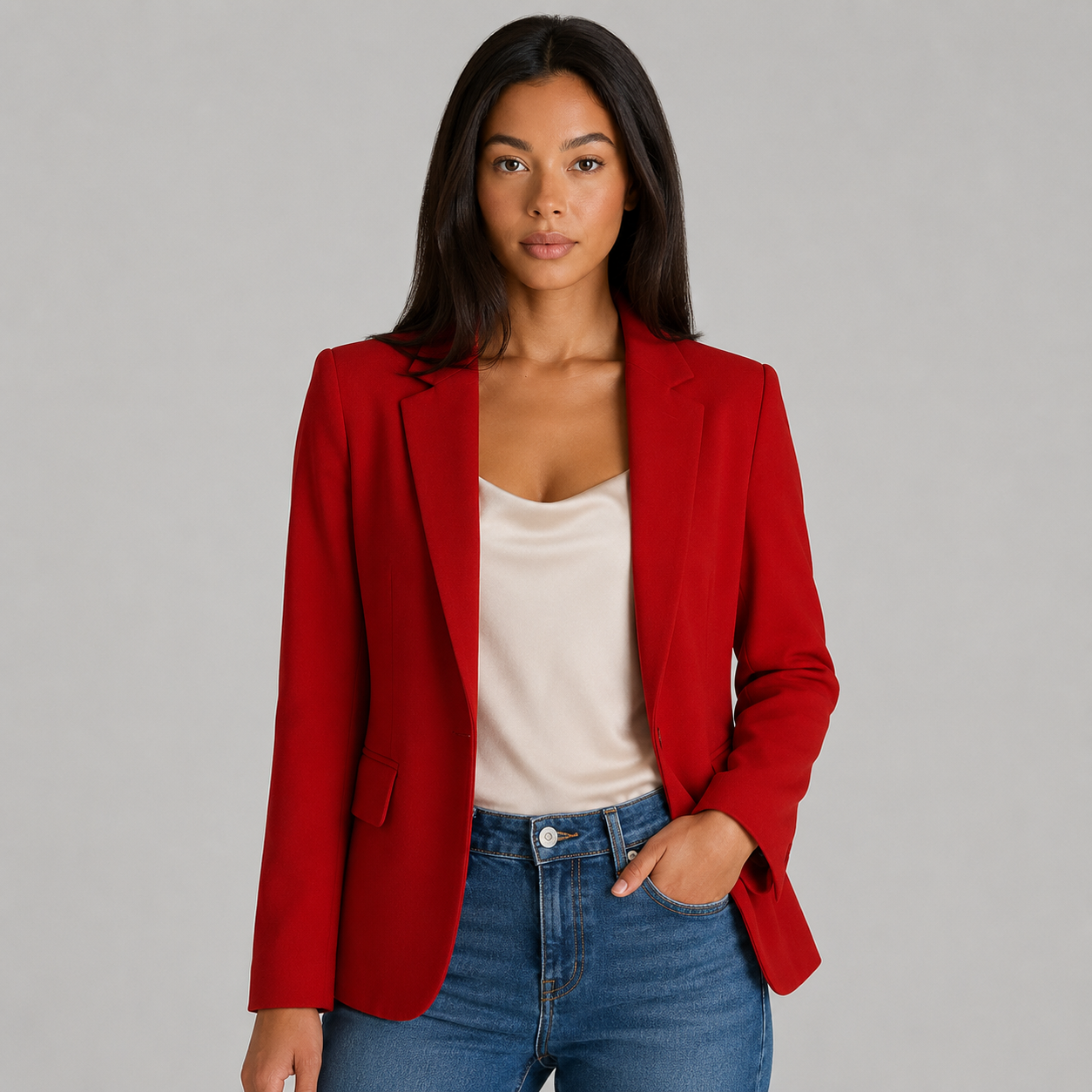 Vienna | Women's Single-Button Notch Lapel Ponte Knit Blazer