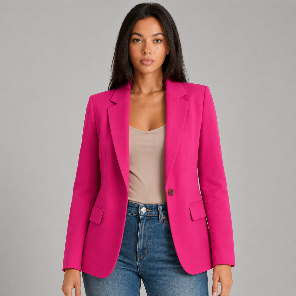 Vienna | Women's Single-Button Notch Lapel Ponte Knit Blazer