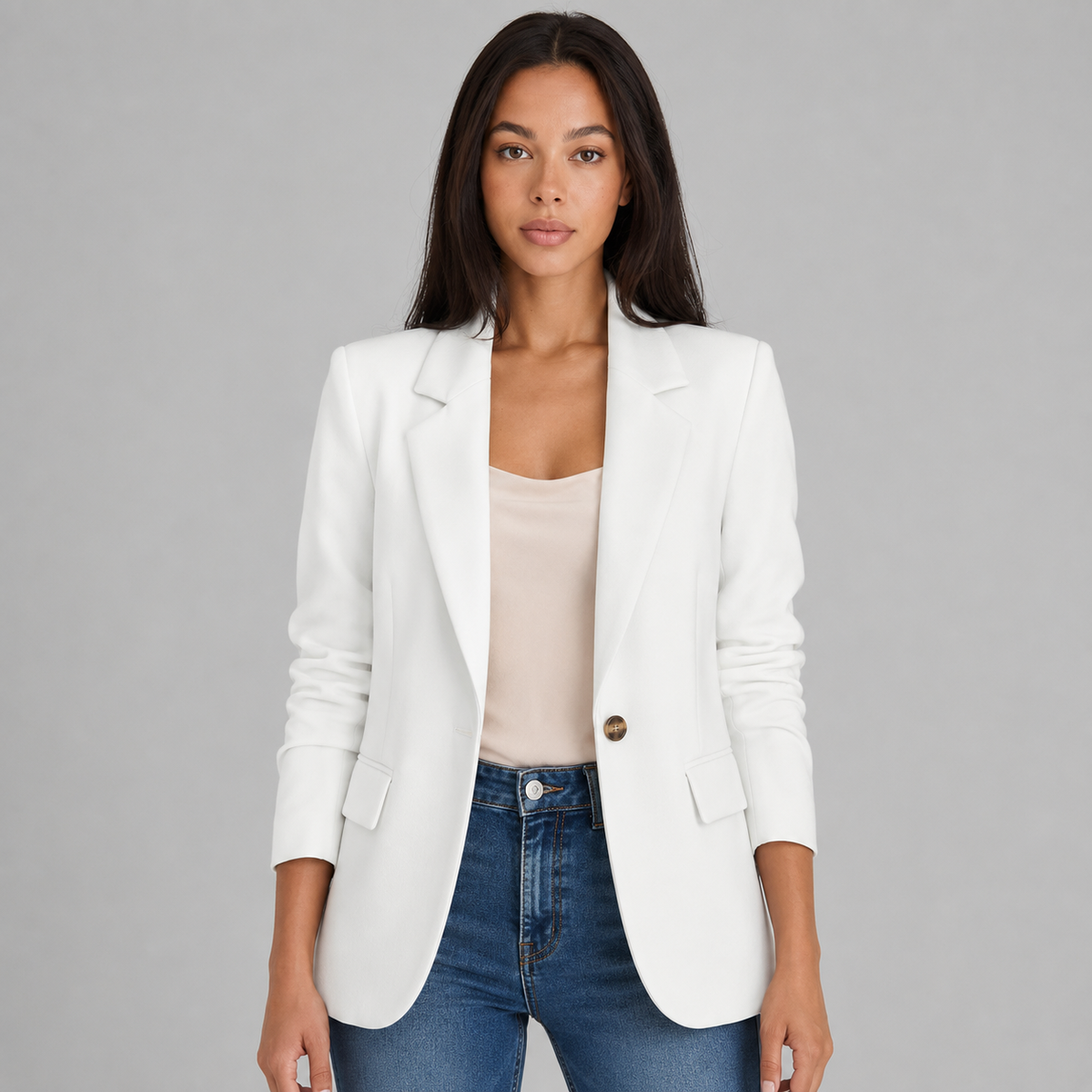 Vienna | Women's Single-Button Notch Lapel Ponte Knit Blazer