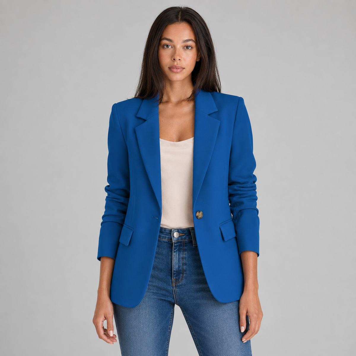 Vienna | Women's Single-Button Notch Lapel Ponte Knit Blazer