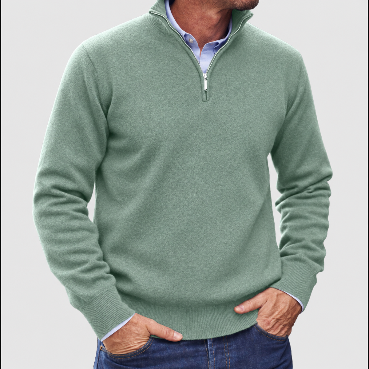 Leofric | Men's Warm Quarter-Zip Sweater