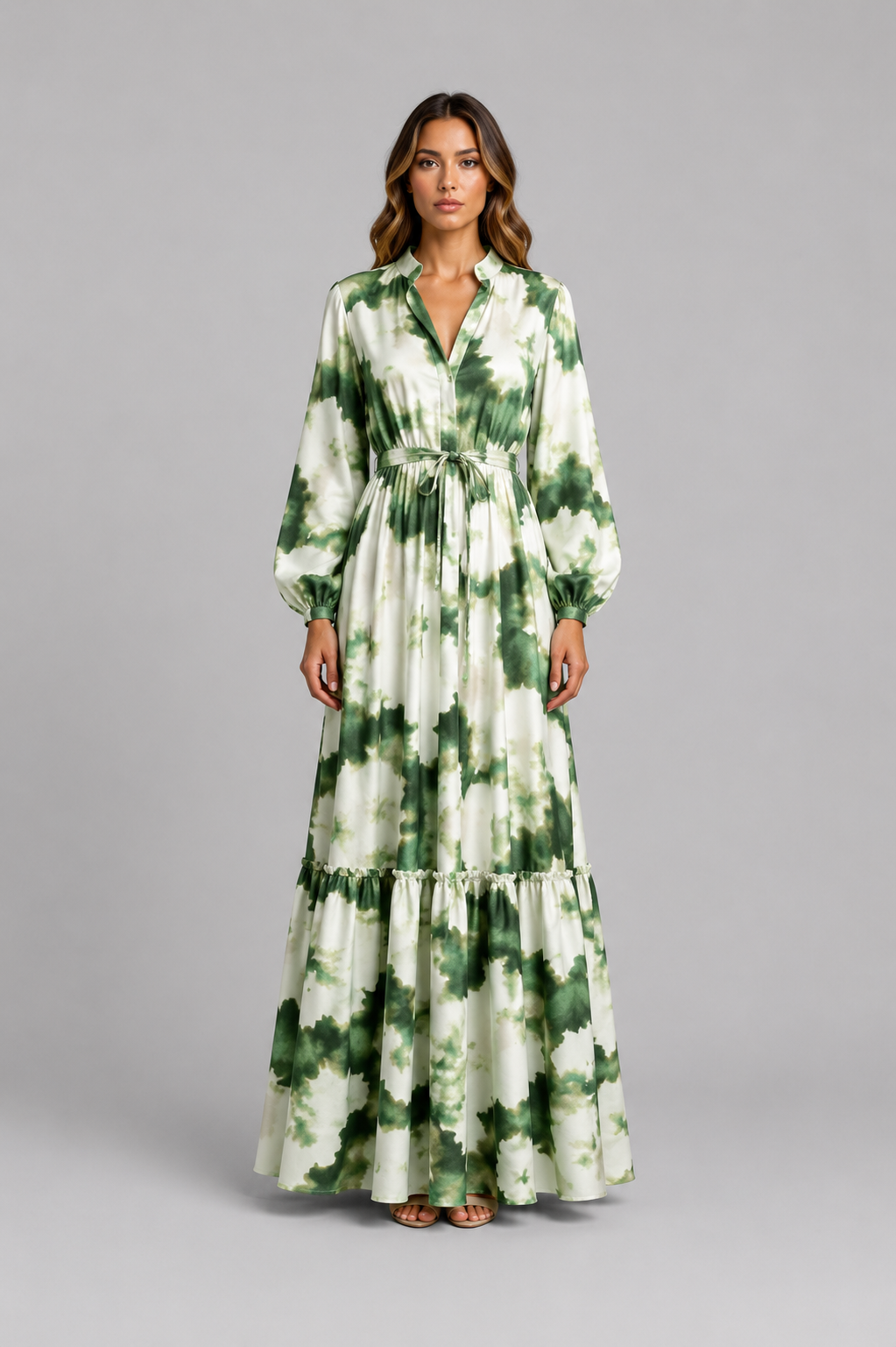 Noelle | Women's Long Sleeve Tie-Dye Maxi Dress