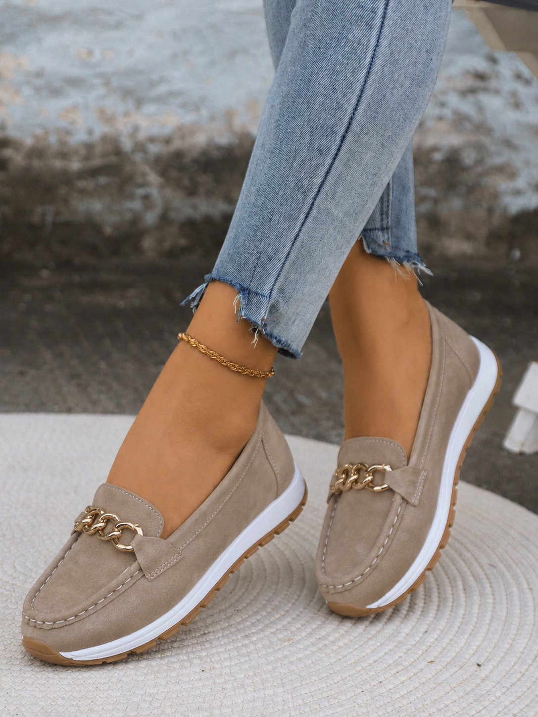 Catalina | Women's Gold Buckle Platform Loafers