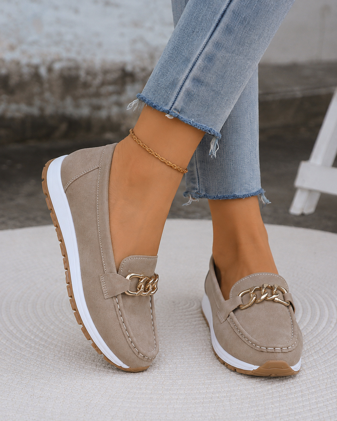 Catalina | Women's Gold Buckle Platform Loafers