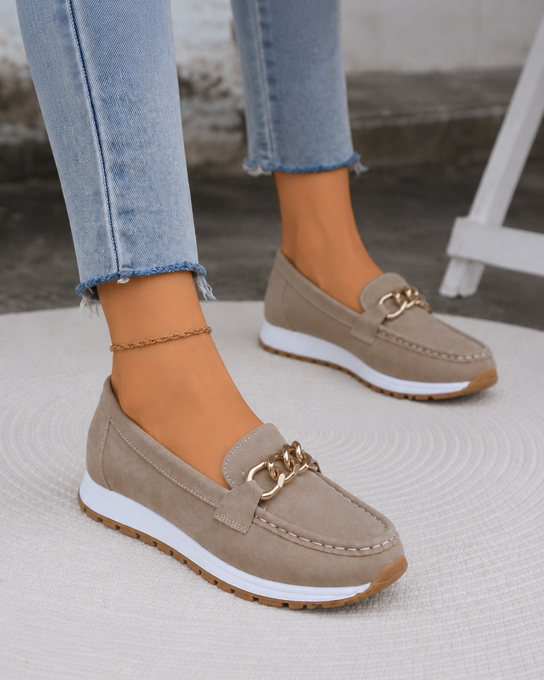 Catalina | Women's Gold Buckle Platform Loafers