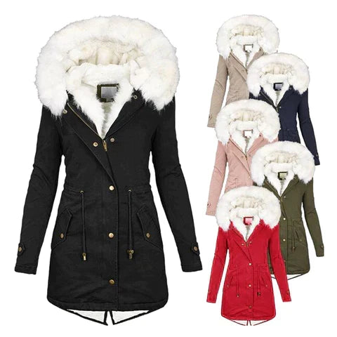 Mia | Womens Fur Hooded Fleece Lined Parka Coat