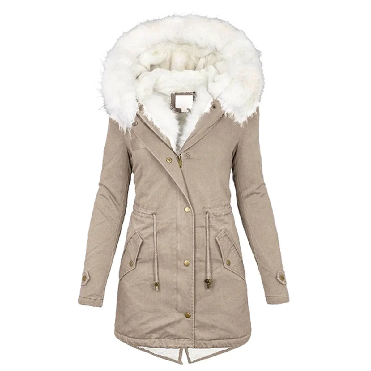 Mia | Womens Fur Hooded Fleece Lined Parka Coat