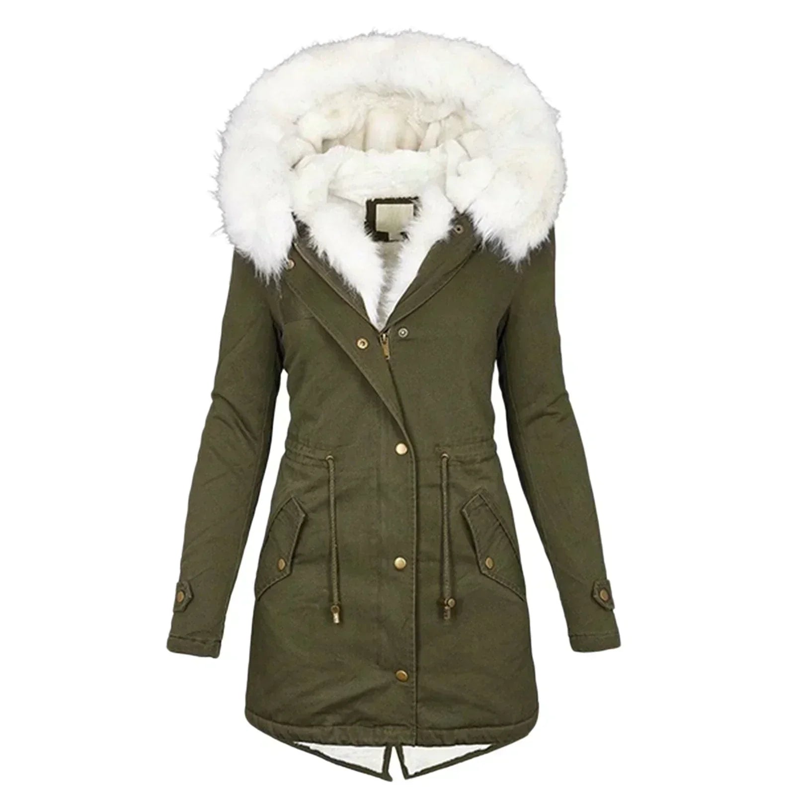 Mia | Womens Fur Hooded Fleece Lined Parka Coat