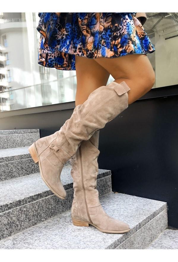 Odessa | Women's Suede Side Zip Pointed Toe Knee-High Boots
