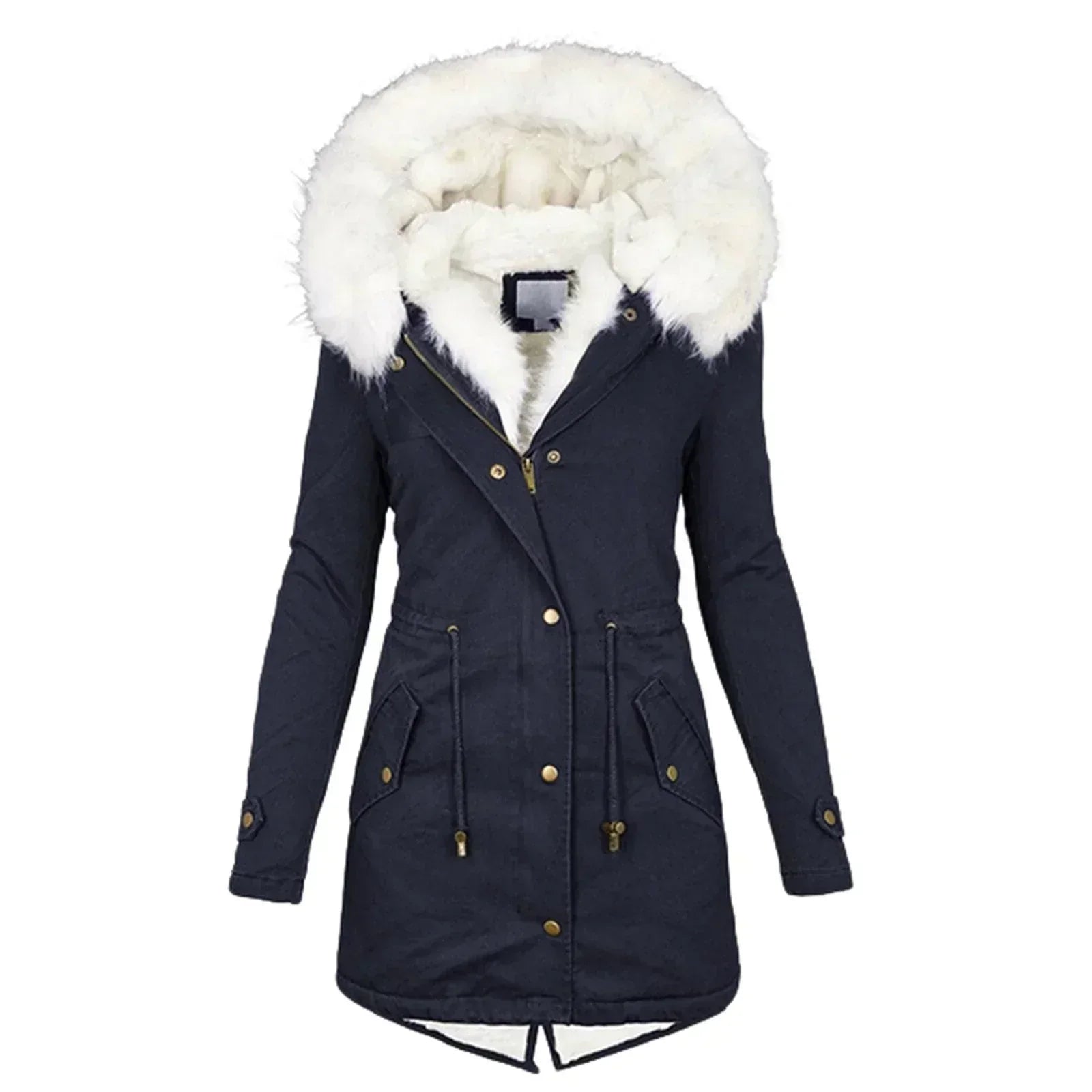 Mia | Womens Fur Hooded Fleece Lined Parka Coat