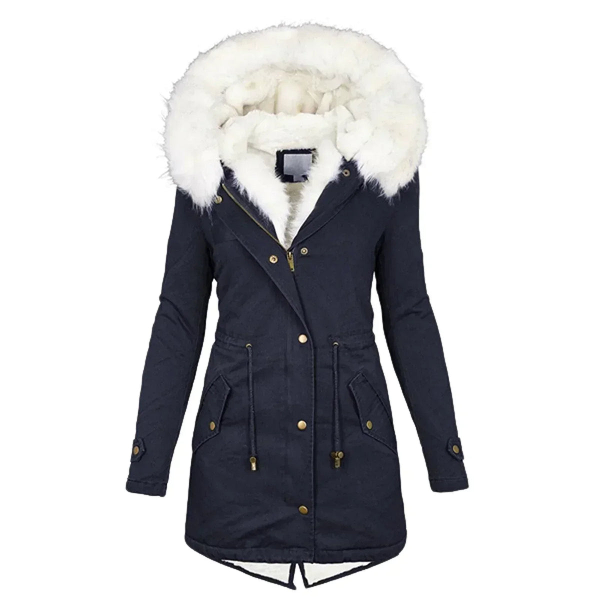 Mia | Womens Fur Hooded Fleece Lined Parka Coat