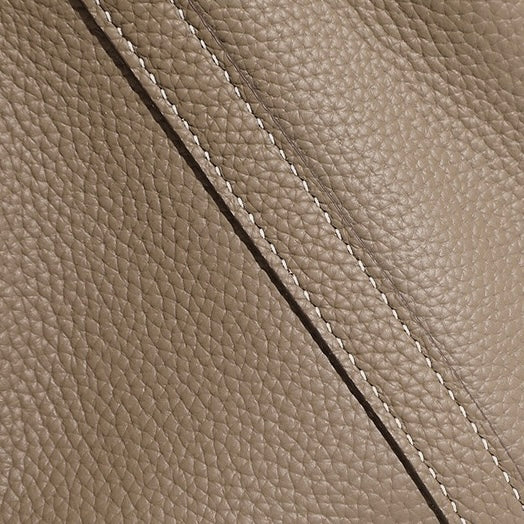 Sac cabas en cuir véritable pour femme avec boucle argentée