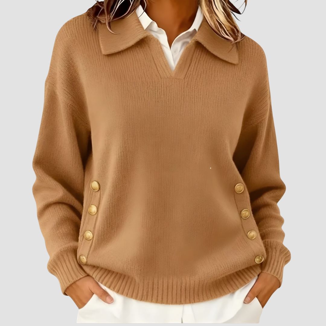 Aira | Comfortable Button Knit Sweater