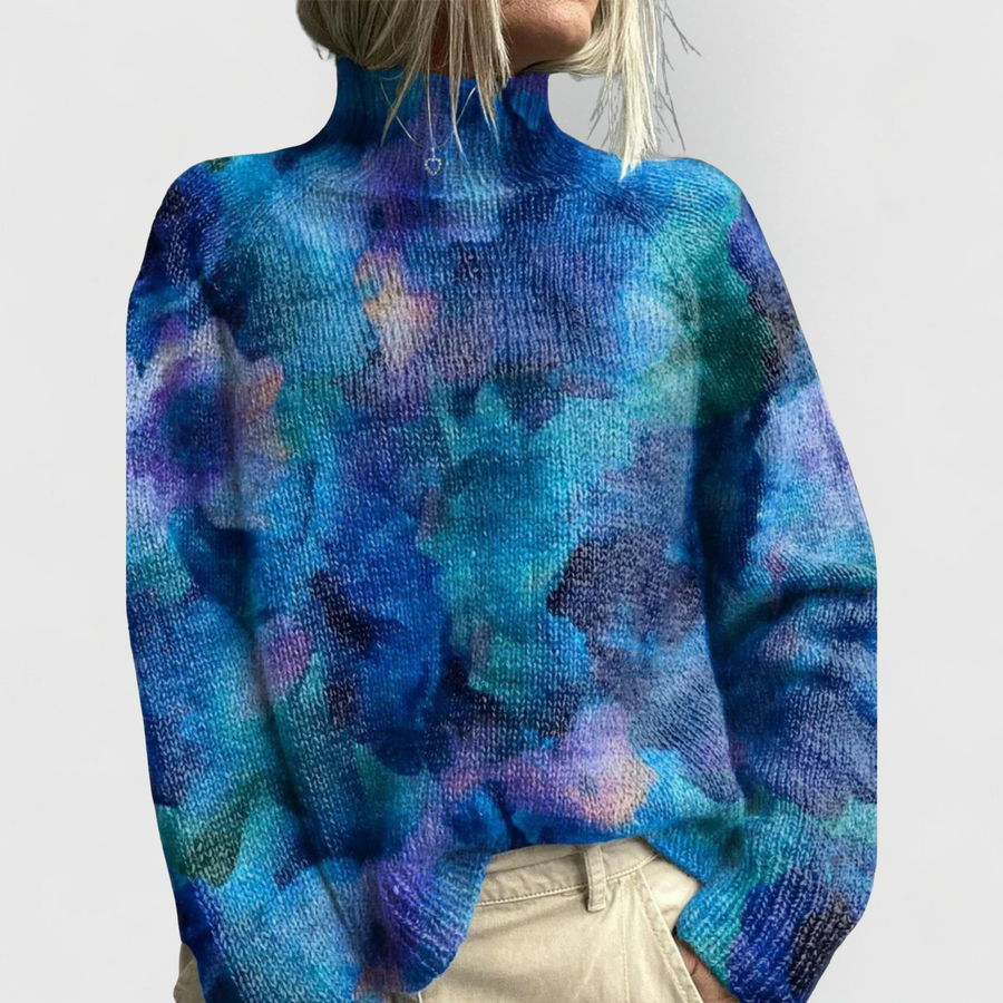 Marnie | Oversized Printed Turtleneck Sweater