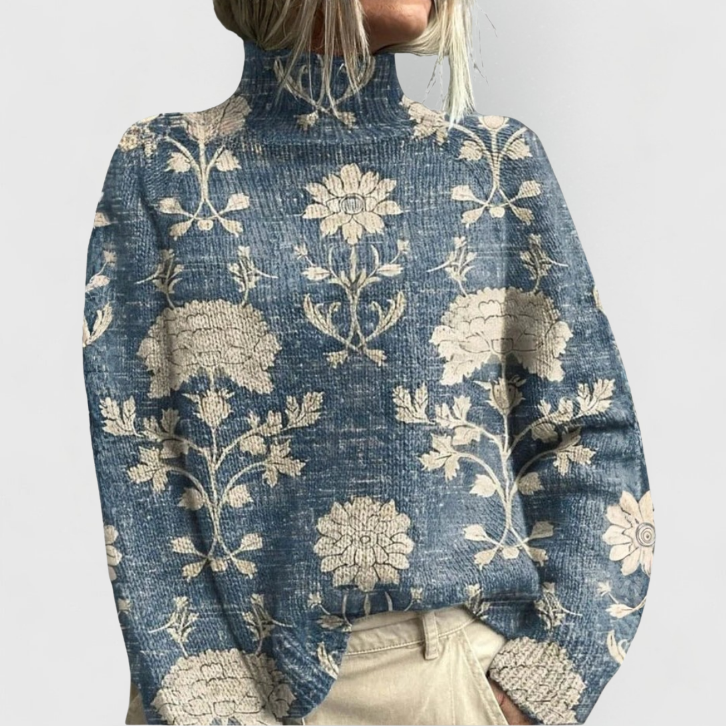 Marnie | Oversized Printed Turtleneck Sweater