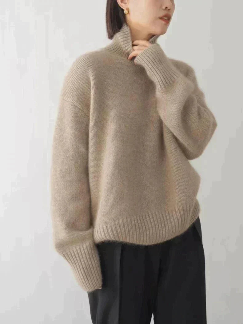 Amaya | Women's Cashmere Turtleneck Relaxed Fit Knit Sweater