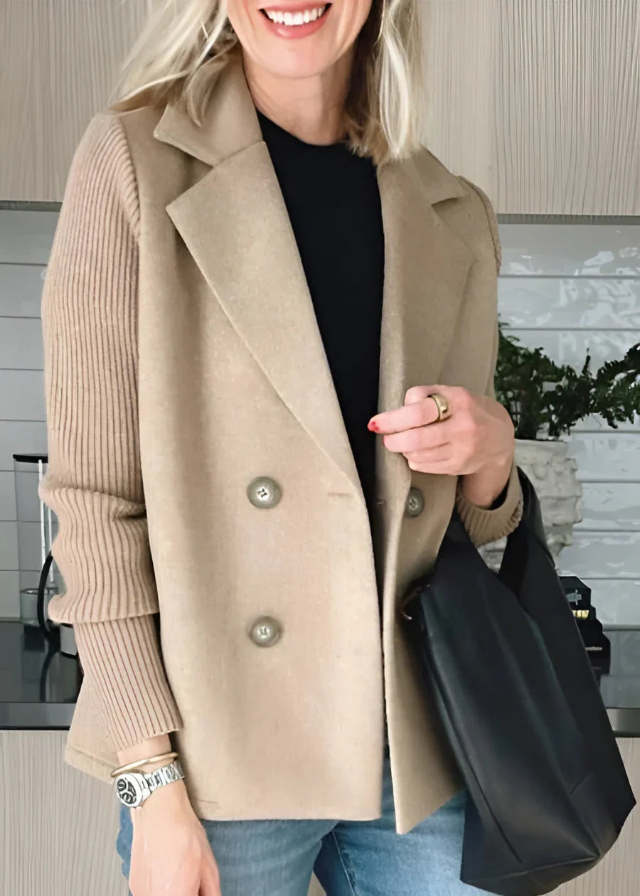 Rosamund | Women's Double-Breasted Knit Sleeve Blazer