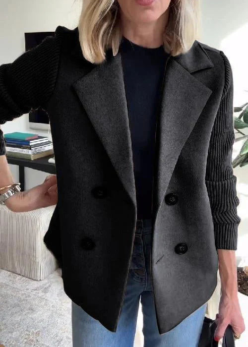 Rosamund | Women's Double-Breasted Knit Sleeve Blazer