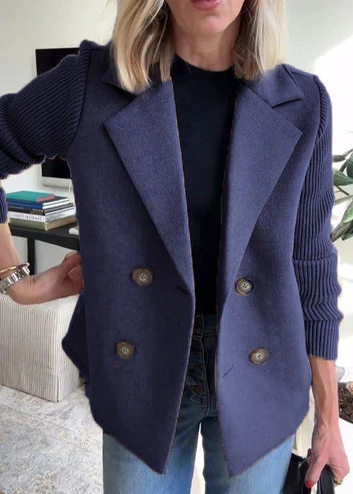 Rosamund | Women's Double-Breasted Knit Sleeve Blazer
