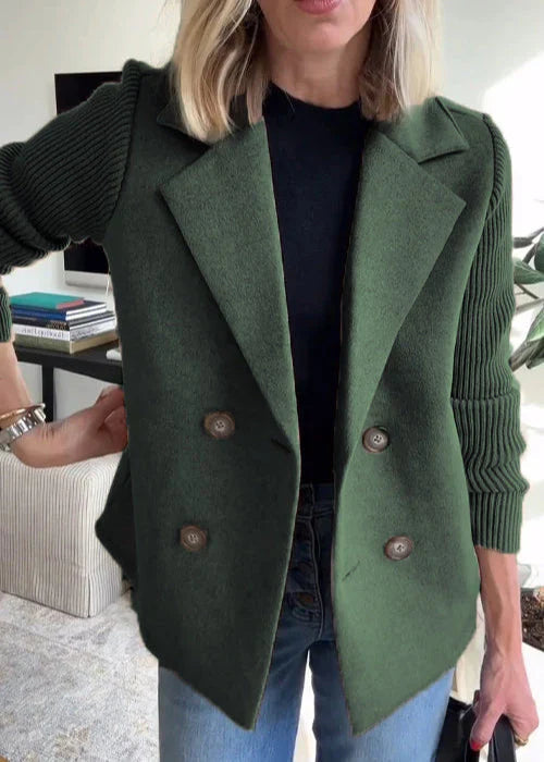 Rosamund | Women's Double-Breasted Knit Sleeve Blazer