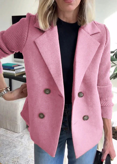 Rosamund | Women's Double-Breasted Knit Sleeve Blazer
