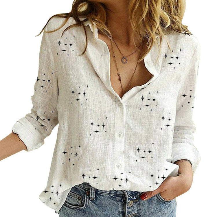 SANDRA™ – Classic Printed Blouse