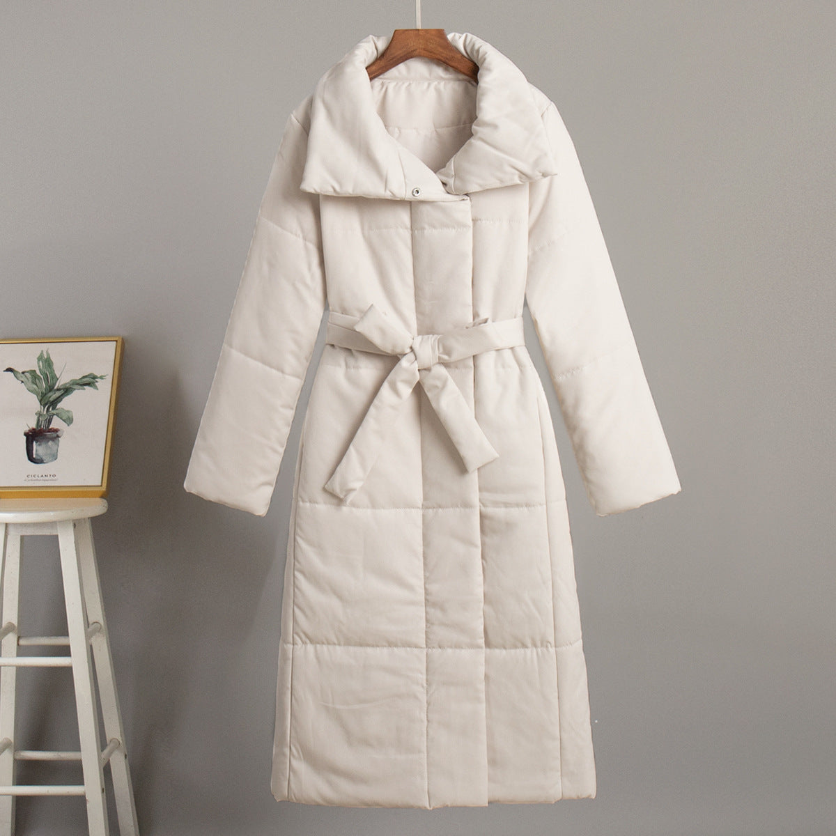 Emma | Womens Long Puffer Coat Belted Fall Parka