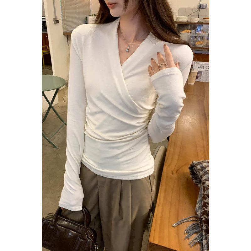 NICA™ - Simple Surplice Long Sleeve Top Medium Length