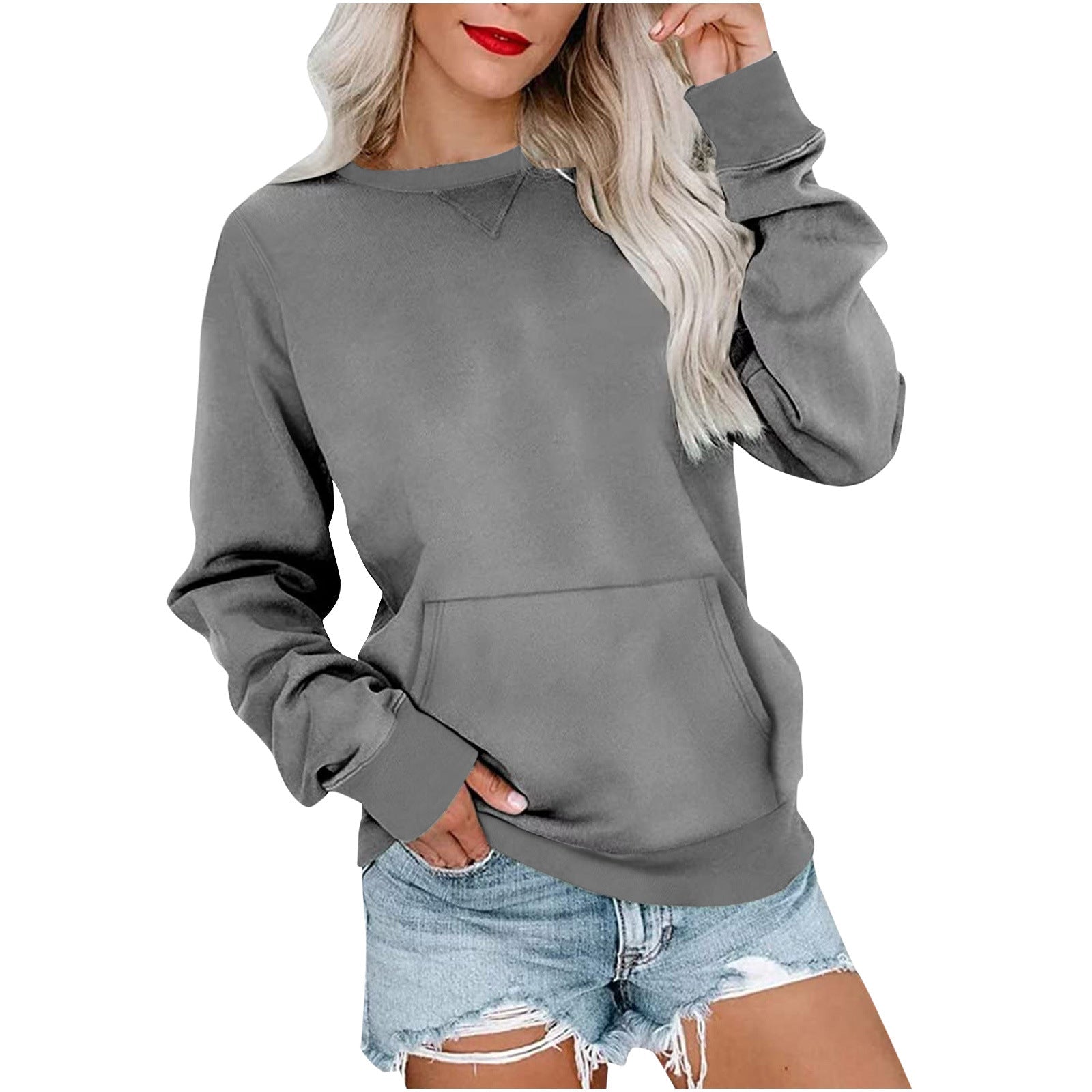 ERMA™ - Women's Lightweight Crewneck Hoodless Sweatshirt