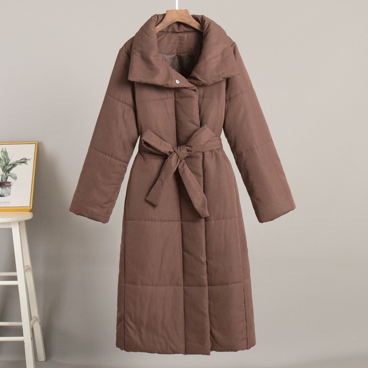 Emma | Womens Long Puffer Coat Belted Fall Parka