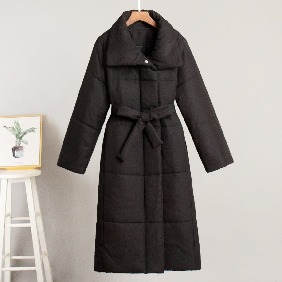 Emma | Womens Long Puffer Coat Belted Fall Parka