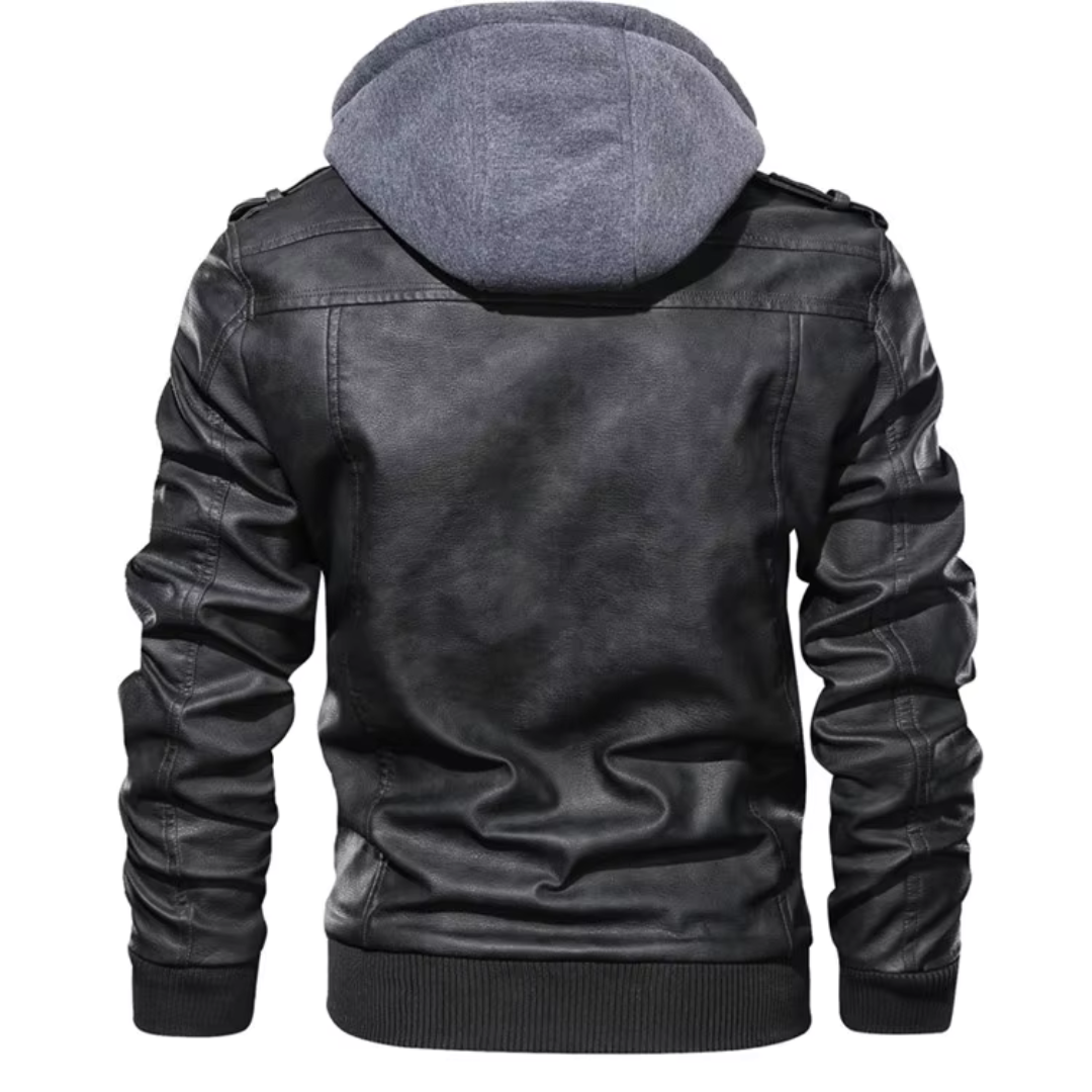 Jareth | Motorcycle Leather Jacket with Hood