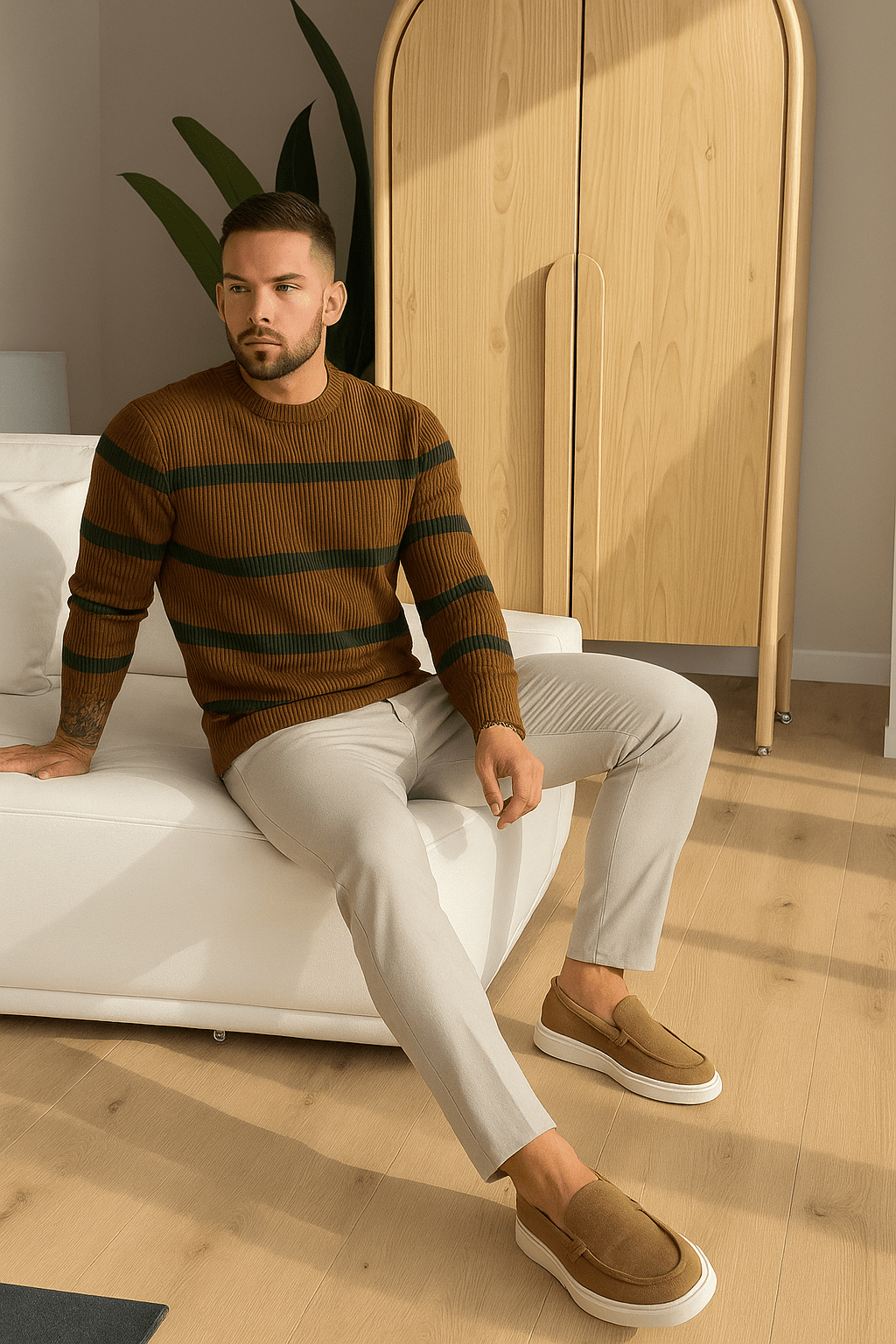 Oscar | Men's Striped Summer Knit Sweater