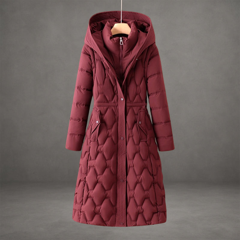 Ava | Womens Longline Hooded Down Coat Fall Parka