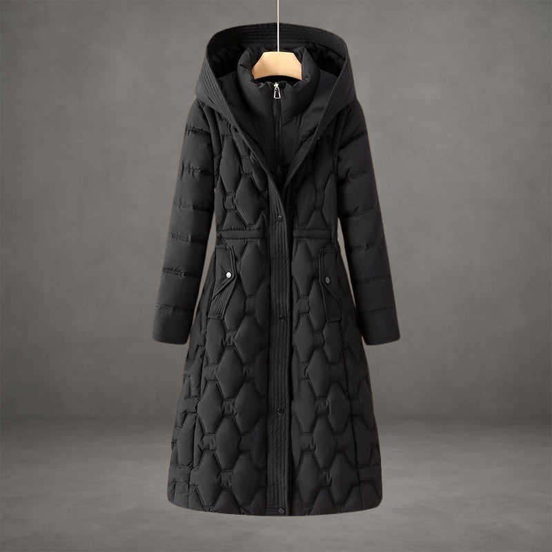 Ava | Womens Longline Hooded Down Coat Fall Parka