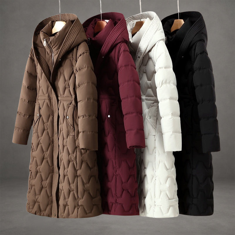 Ava | Womens Longline Hooded Down Coat Fall Parka