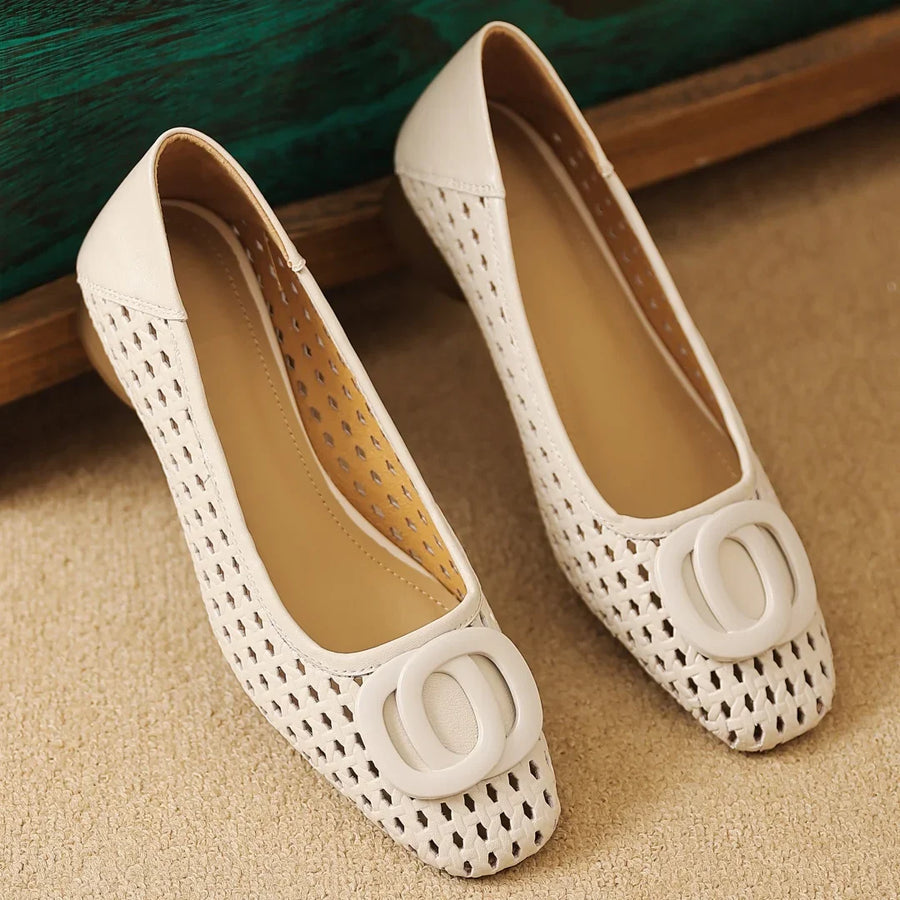Opium Woven Leather Flats