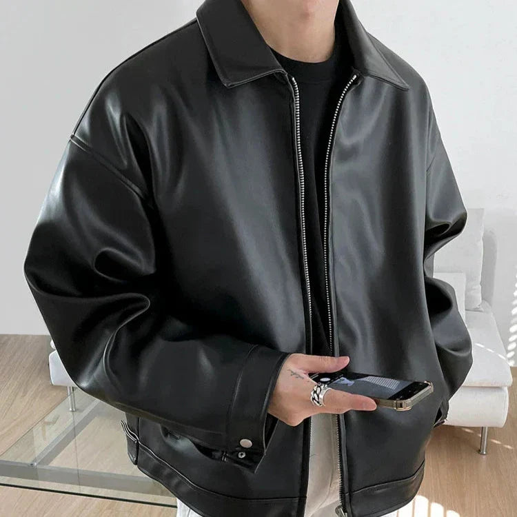 Martin | Men’s Streetwear Oversized Leather Bomber Jacket