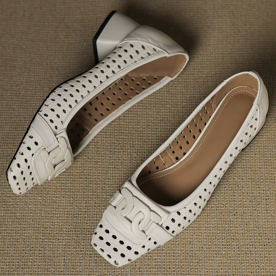 Solea Woven Leather Heels