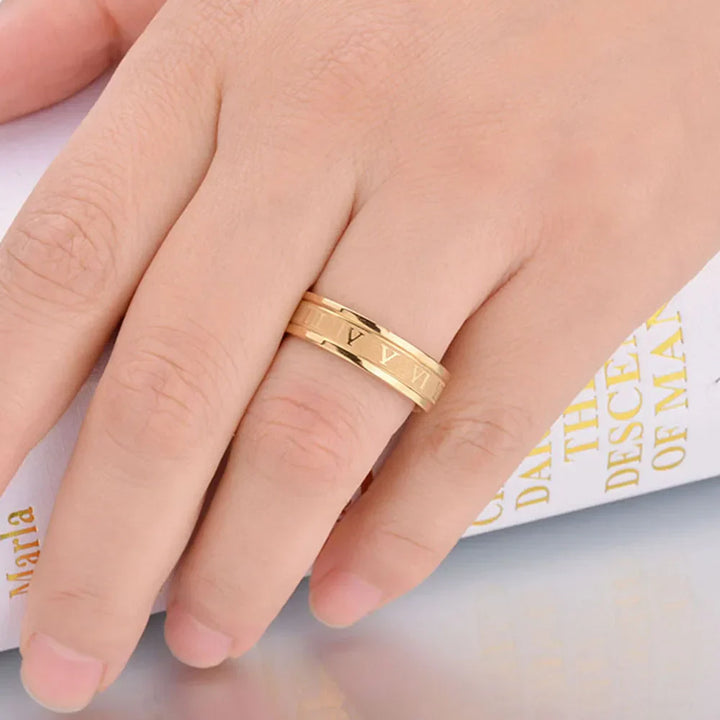 NOELLE™ – Bague Moderne à Chiffres Romains