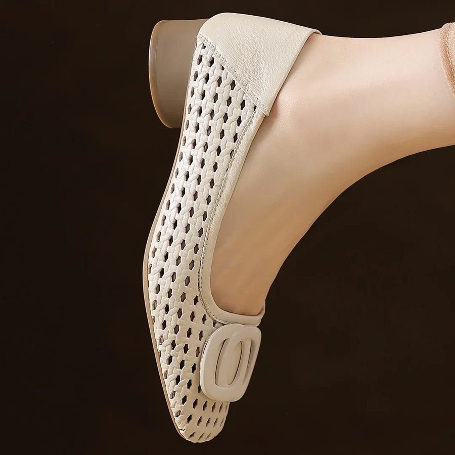 Opium Woven Leather Flats