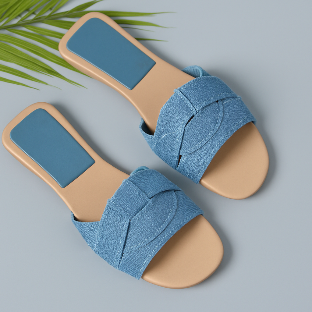 Livia | Women's Vegan Leather Square-Toe Comfortable Slides